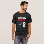 Kinder jongens 8. Geboortedag 8 jaar oud Ninja 8th T-shirt (Voorkant volledig)
