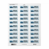 KINDER JONGENS AUTO AANGEPASTE RETOURADRES LABELS (Full Sheet)