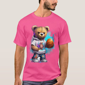 Kinder Jongens Basketbal Teddy Bear Graphic T-shirt
