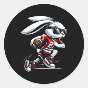 Kinder jongens blij paashaas spelen Football oost Ronde Sticker