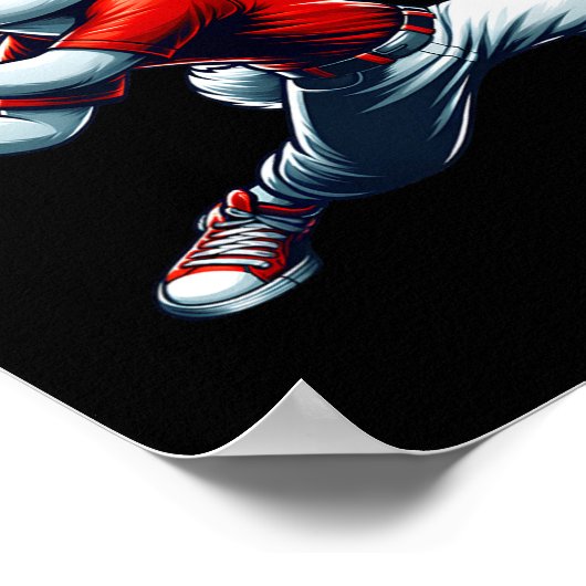 Kinder jongens blij paashaas spelen honkbal oost poster (Hoek)