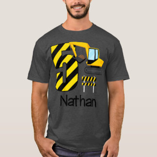 Kinder Jongens Bouw 5e Verjaardag Nathan 5 Oud T-shirt