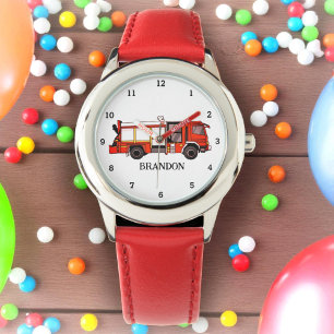 Kinder jongens brandweerauto naam horloge