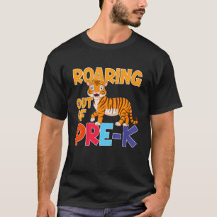Kinder jongens brullen uit Pre K Afstuderen Tiger  T-shirt