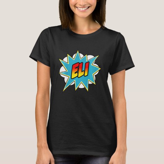 Kinder jongens Eli Comic Book Superheld Name T-shirt (Voorkant)