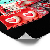 Kinder Jongens Kawaii Valentijn Red Bulldozer - Sc Poster (Hoek)