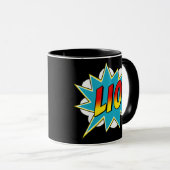 Kinder jongens Lio Name Comic Book Superheld Mok (Voorkant rechts)