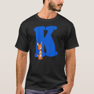 Kinder Jongens Meisjes Alfabet Hoofdletter K Initi T-shirt