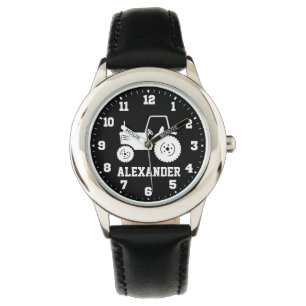 Kinder jongens noemen grijze zwarte tractor polsst horloge
