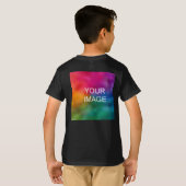 Kinder jongens T-shirts met zijdes Elegant Black S (Achterkant volledig)