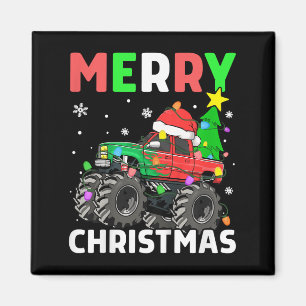 Kinder Jongens Vrolijk Kerstmonster Vrachtwagen Sa Magneet