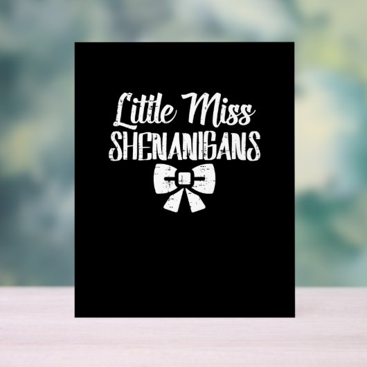 Kinder juffrouw Shenanigans Cute St Patricks Day K Acryl Bord (Neutraal)