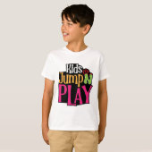 Kinder Jump N Play aangepaste typografie t shirt o (Voorkant volledig)