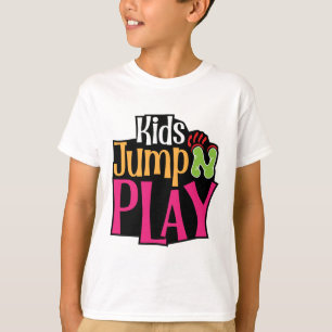 Kinder Jump N Play aangepaste typografie t shirt o