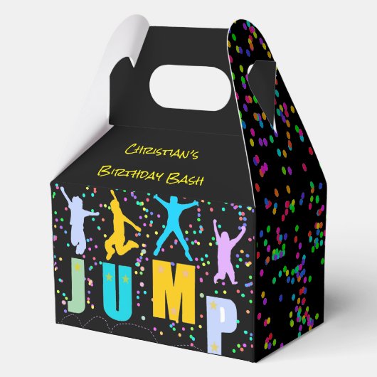 Kinder Jump & Play Trampoline Verjaardag Bash Bedankdoosjes (Voorkant)