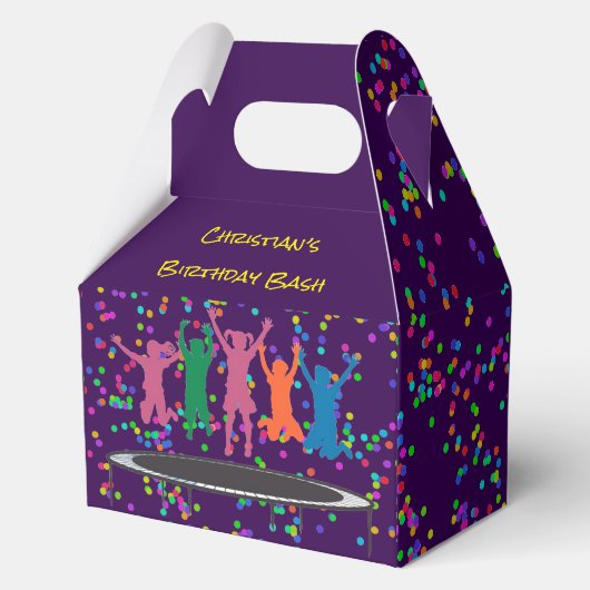 Kinder Jump & Play Trampoline Verjaardag Bash Bedankdoosjes (Achterkant)