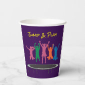Kinder Jump & Play Trampoline Verjaardag Bash Papieren Bekers (Achterkant)