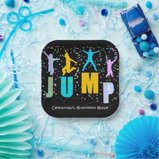 Kinder Jump & Play Trampoline Verjaardag Bash Papieren Bordje (Feest)