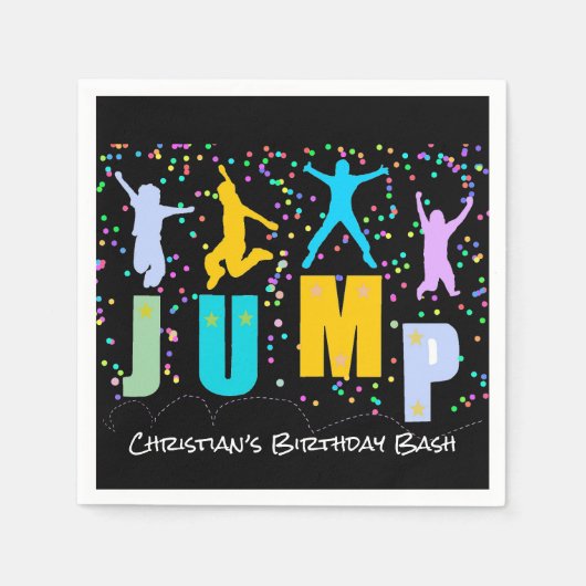 Kinder Jump & Play Trampoline Verjaardag Bash Servet (Voorkant)