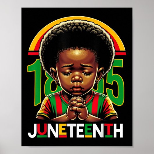 Kinder Juneteenth 1865 Zwarte Geschiedenis Juni 19 Poster (Voorkant)