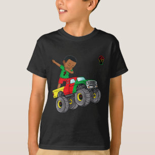 Kinder Junetetiende zwarte koning in monster Truc T-shirt