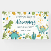 Kinder Jura Verjaardagsfeestje Dinosaurus Spandoek (Horizontaal)