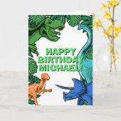 Kinder Jurassic Dino  Dinosaur Birthday Kaart (Gele Bloem)