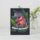 Kinder Jurassic Dino Dinosaur Birthday Kaart (Staand voorkant)