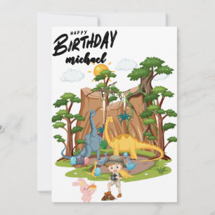 Kinder Jurassic Dino Dinosaur gepersonaliseerde ve Kaart