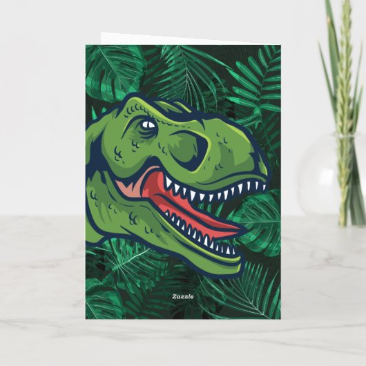 Kinder Jurassic Dino gepersonaliseerde dinosaurusv Kaart (Achterkant)