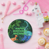 Kinder Jurassic Dino gepersonaliseerde dinosaurusv Papieren Bordje (Feest)