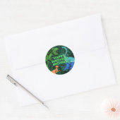 Kinder Jurassic Dino gepersonaliseerde dinosaurusv Ronde Sticker (Envelop)