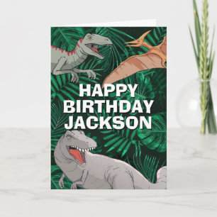 Kinder Jurassic Trex Dino Dinosaur Birthday Kaart