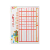 Kinder kaart, gepersonaliseerde treinkaart notitieblok (Linkerzijde)