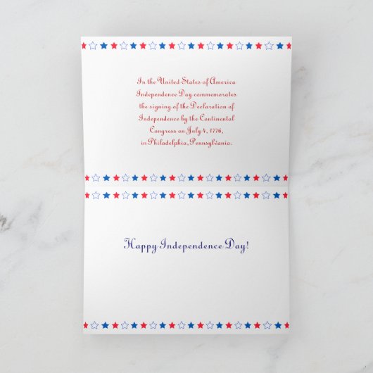 Kinder Kaart van 4 juli (Binnen)