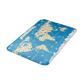 Kinder kaart van de wereld met dieren badmat (Gekanteld)