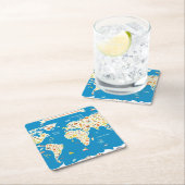 Kinder kaart van de wereld met dieren kartonnen onderzetters (Insitu)