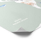 Kinder kaart van de wereld met dieren poster (Hoek)