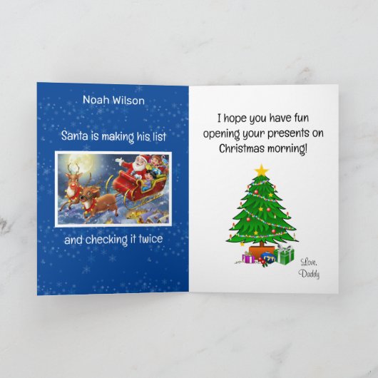 Kinder Kaart Van Papa Kerstmis Kaart Santa (Binnen)