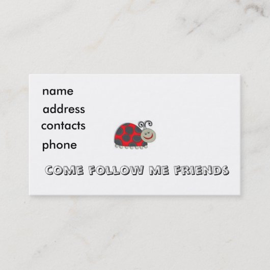 kinder kaart voor foutopsporingsprofielen ... visitekaartje (Voorkant)