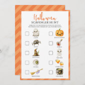 Kinder Kaarten Halloween Scavenger Hunt Game (Voorkant / Achterkant)
