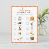 Kinder Kaarten Halloween Scavenger Hunt Game (Staand voorkant)