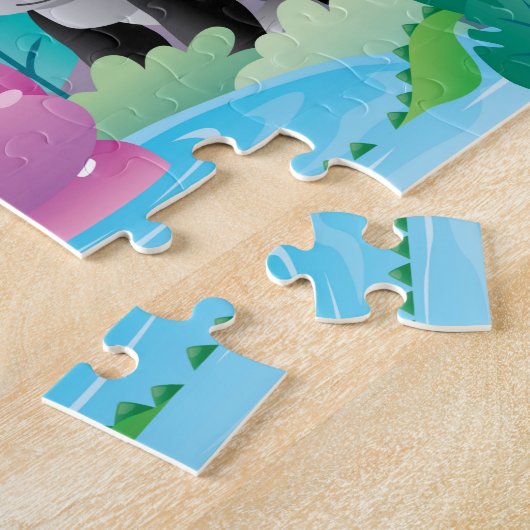 Kinder kalkdieren puzzel legpuzzel (Zijkant)