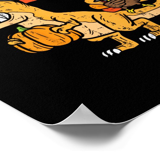 kinder kalkoen saurus rex dab kalkoen dino peuter  poster (Hoek)