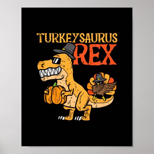 kinder kalkoen saurus rex dab kalkoen dino peuter  poster (Voorkant)