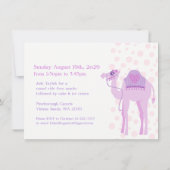 Kinder kameel rijden 10e verjaardag uitnodigen kaart (Achterkant)