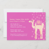 Kinder kameel rijden 12e verjaardag uitnodiging (Achterkant)