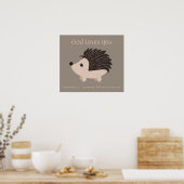 Kinder kamer Schrift, God houdt van je Schattigee  Poster (Keuken)