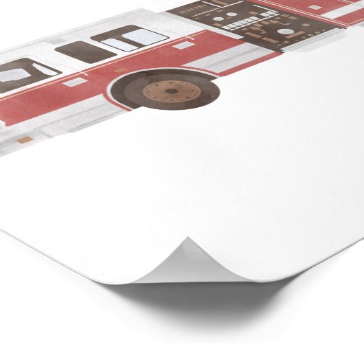 Kinder kamer vuurvrachtwagen poster (Hoek)