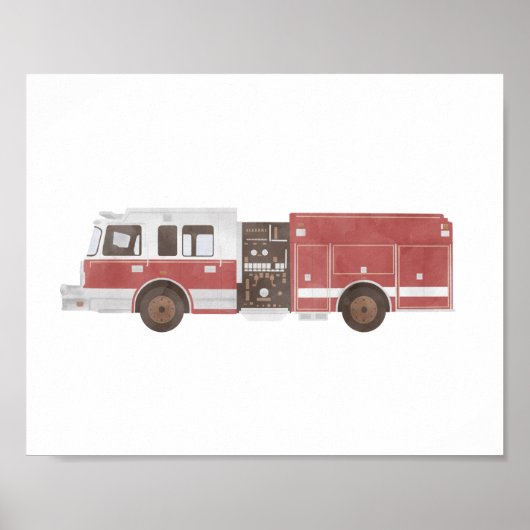Kinder kamer vuurvrachtwagen poster (Voorkant)